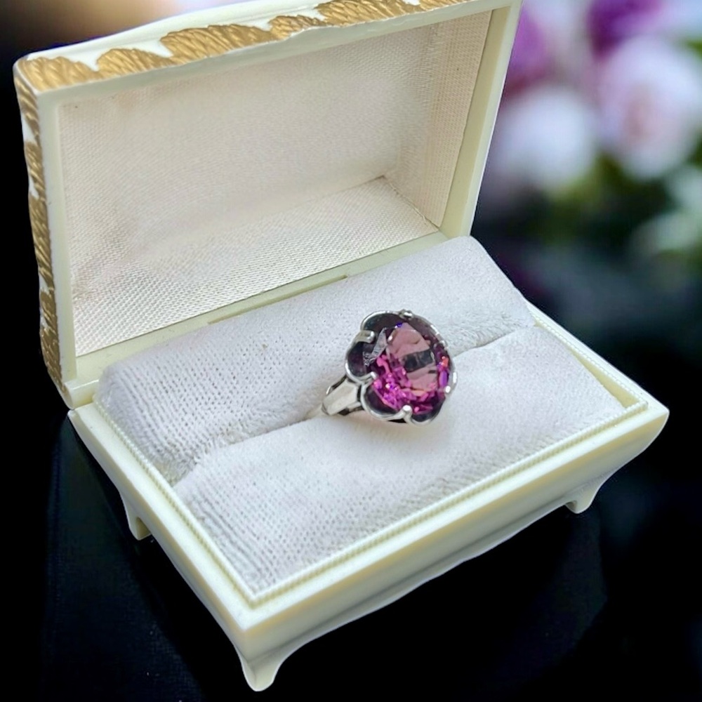 🌺Vintage Sara Coventry Sterling & Amethyst Ring - Picture 2 of 13